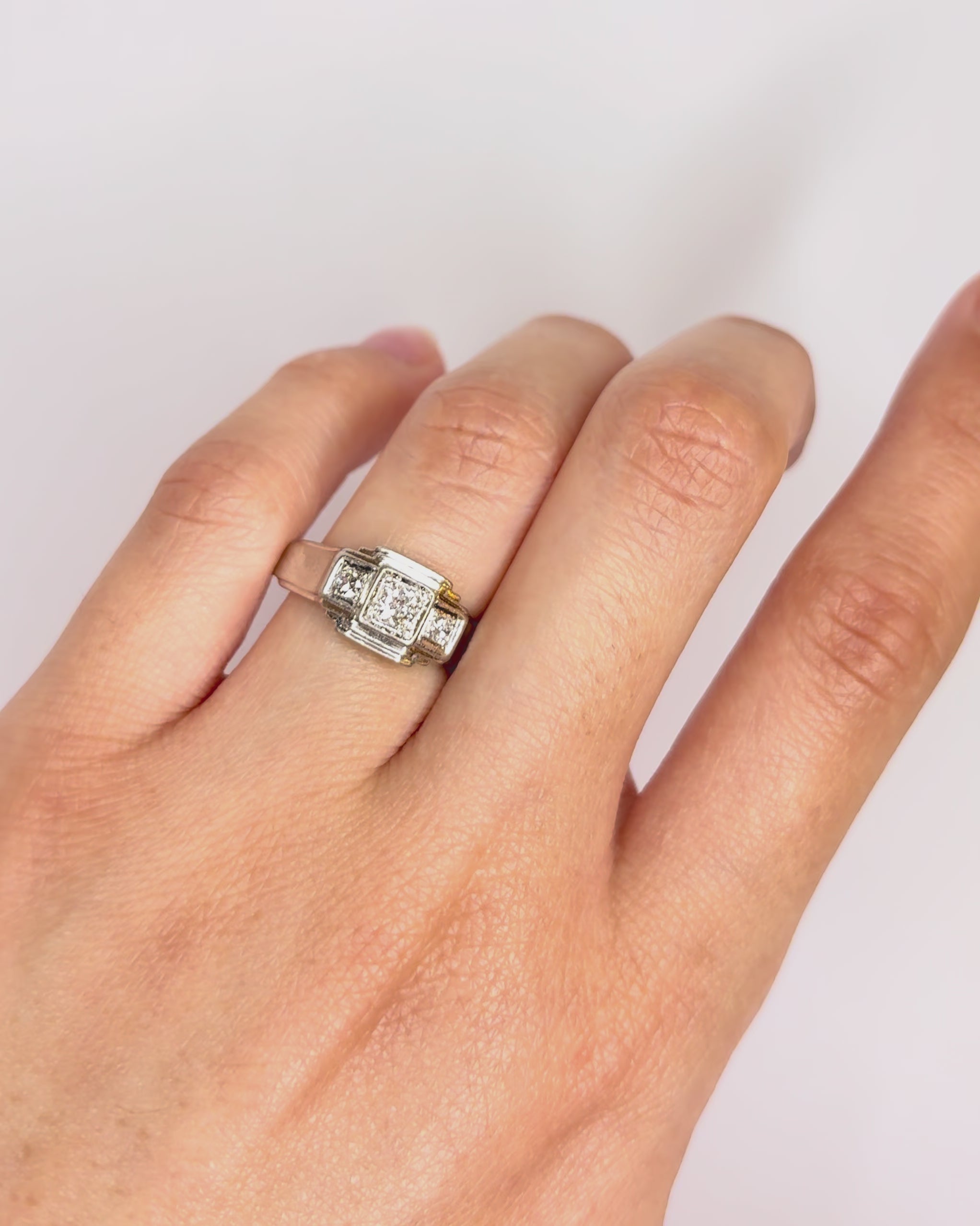 Bague Art Déco Diamants 0.25 carat "Diane"