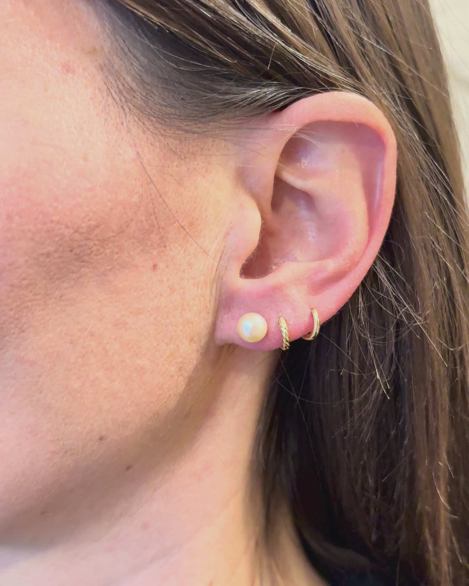 Pendientes de botón con perlas "Laurelle"