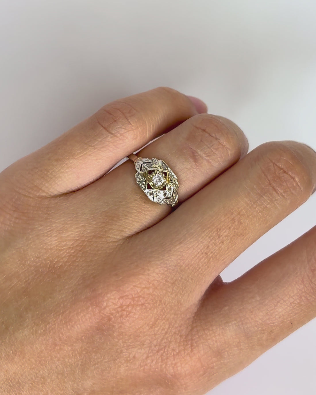 Bague Art Déco 9 Diamants &quot;Loane&quot;