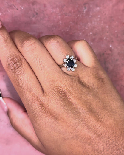Bague Marguerite Saphir &amp; Diamants "Agnes"