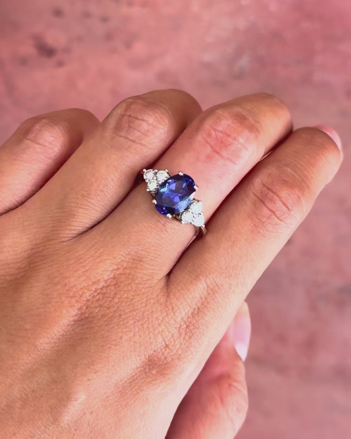 Bague Trilogie Tanzanite 2.50 carats &amp; Diamants 0.48 carat 5,17g "Zaily"