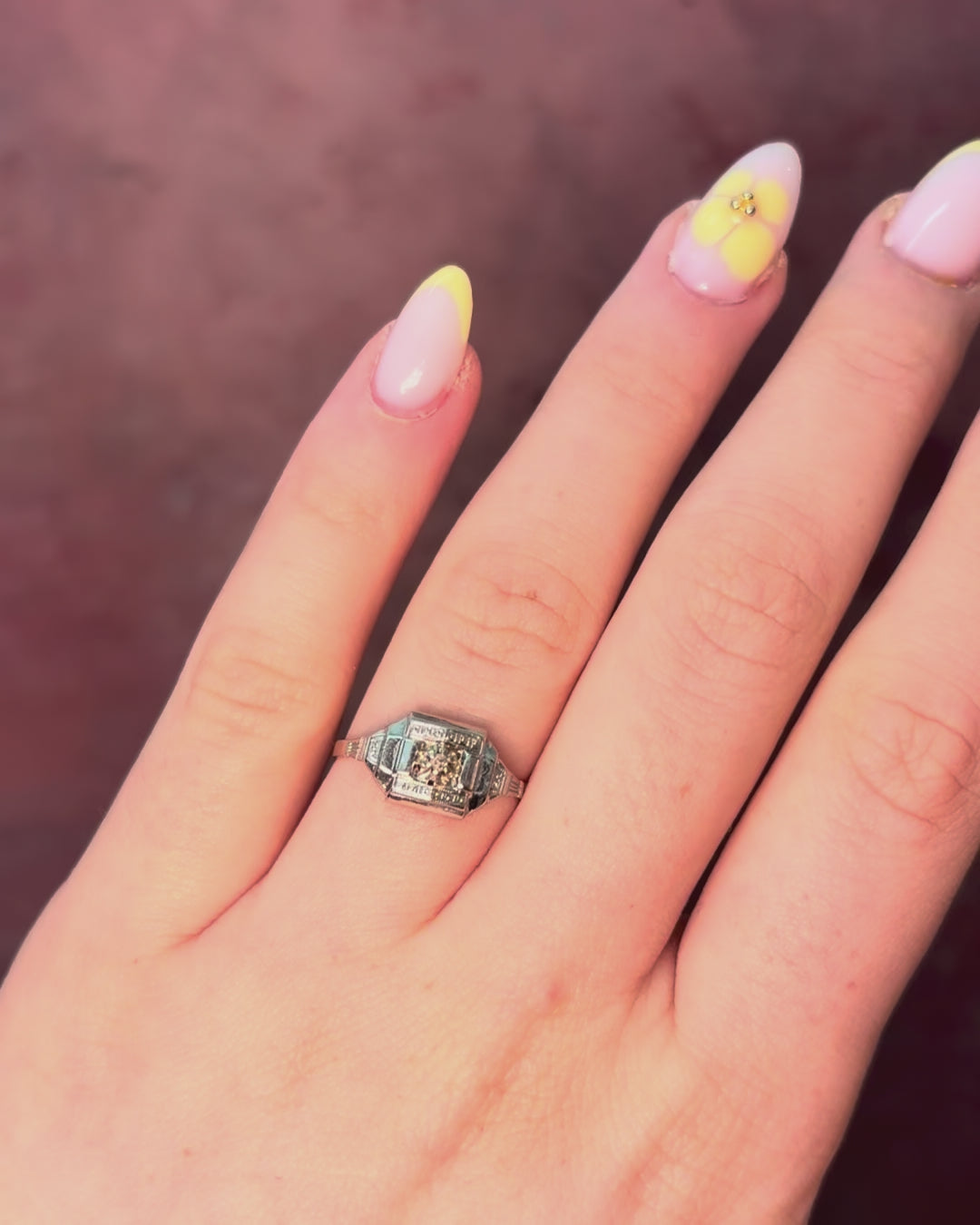 Tank Art Deco Diamond Ring "Juliette"