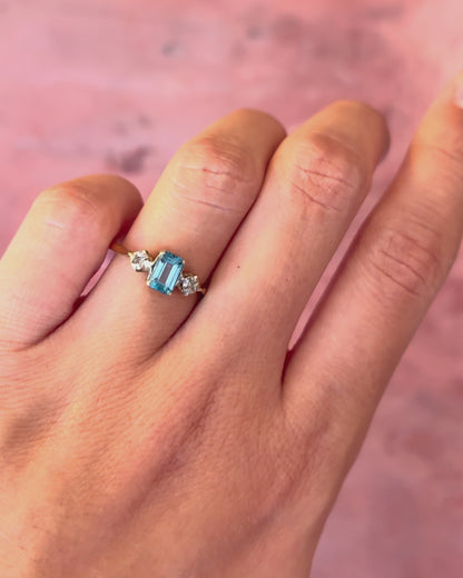 Trilogy Ring Topaz 0.75 Carat &amp; Diamonds "Aryna"
