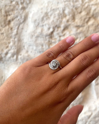 Bague Tourbillon Art-déco Diamants &quot;Clémence&quot;