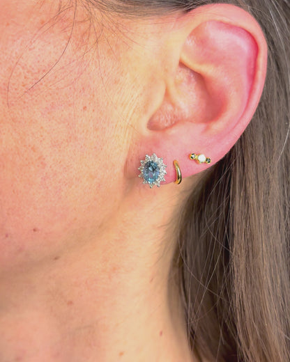 Stud Earrings Topazes 1.80 carat &amp; Diamonds 0.48 carat "Kate"