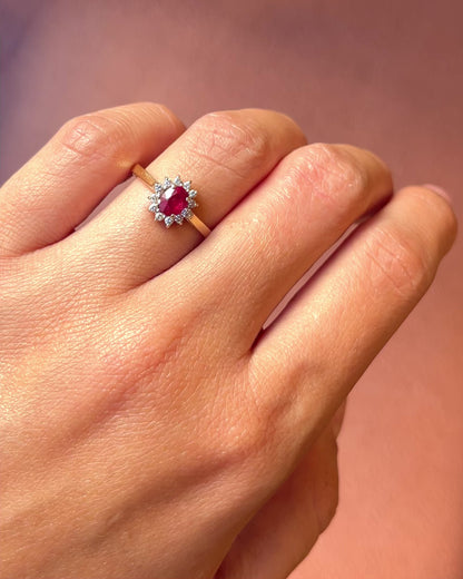 Bague Marguerite Rubis 0.55 carat &amp; Diamants "Juliette"