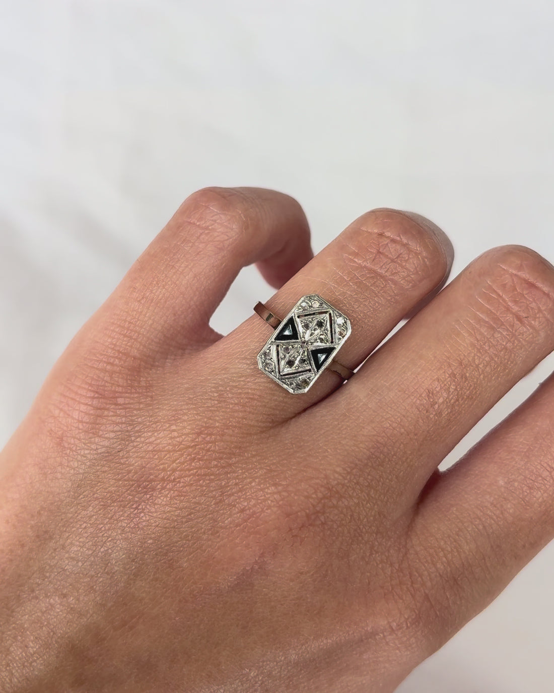 Bague Art Déco 2 Saphirs &amp; 15 Diamants &quot;Zélie&quot;