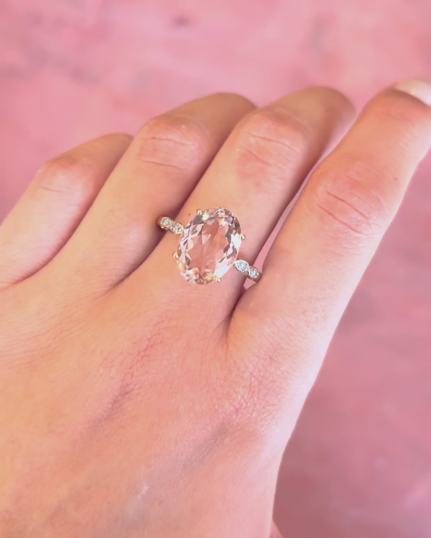 Lilia 4.95-carat Morganite &amp; Diamond Trilogy Ring