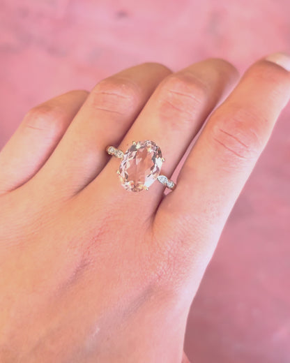 Lilia 4.95-carat Morganite &amp; Diamond Trilogy Ring