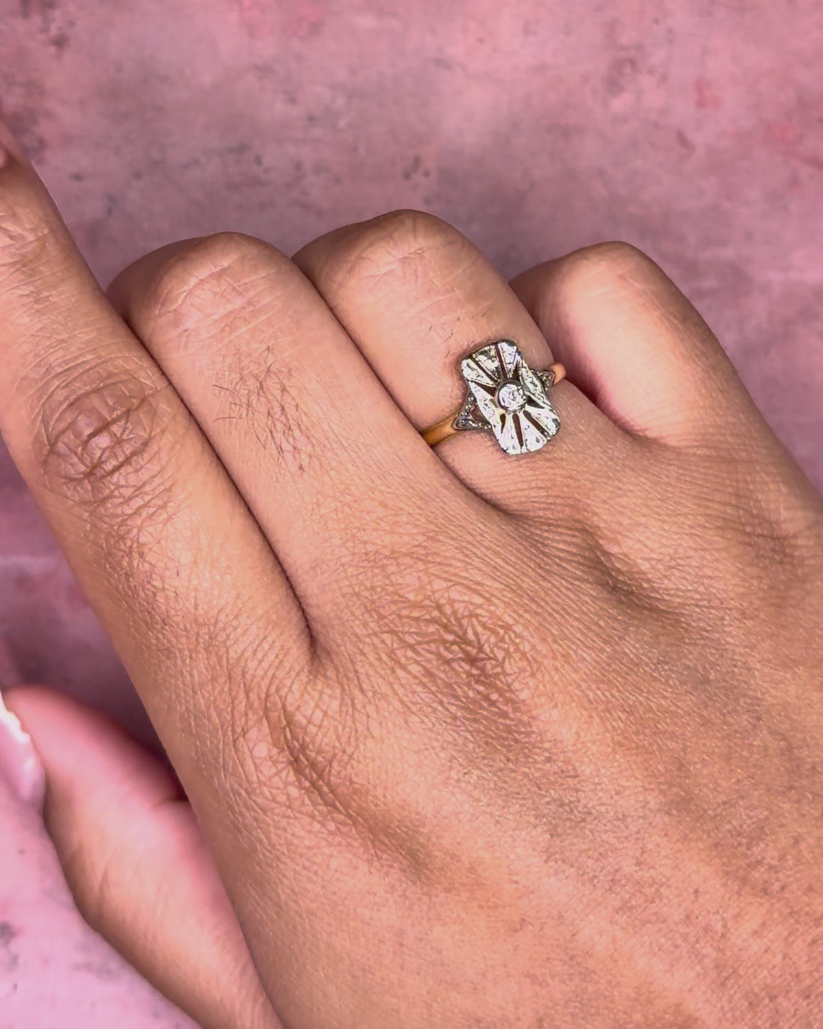 “Germaine” Art Deco Diamond &amp; Gold Ring