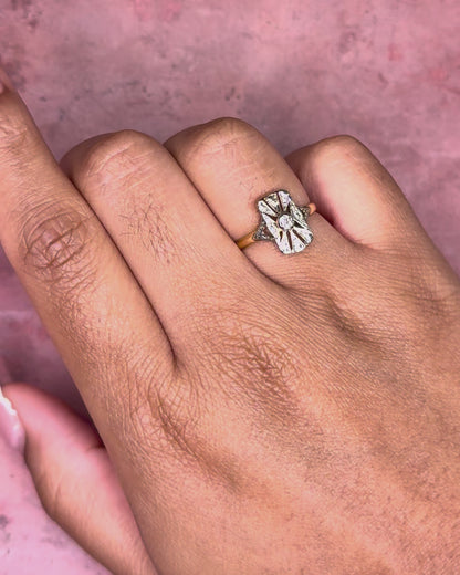 “Germaine” Art Deco Diamond &amp; Gold Ring