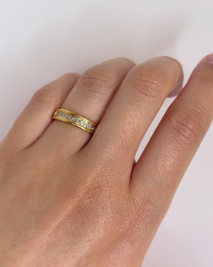 Bague Demi-Alliance Diamants &amp; Or 2,93g "Connie"