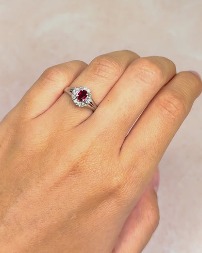 Bague Marguerite Rubis &amp; Diamants 0.30 carat "Léonce"