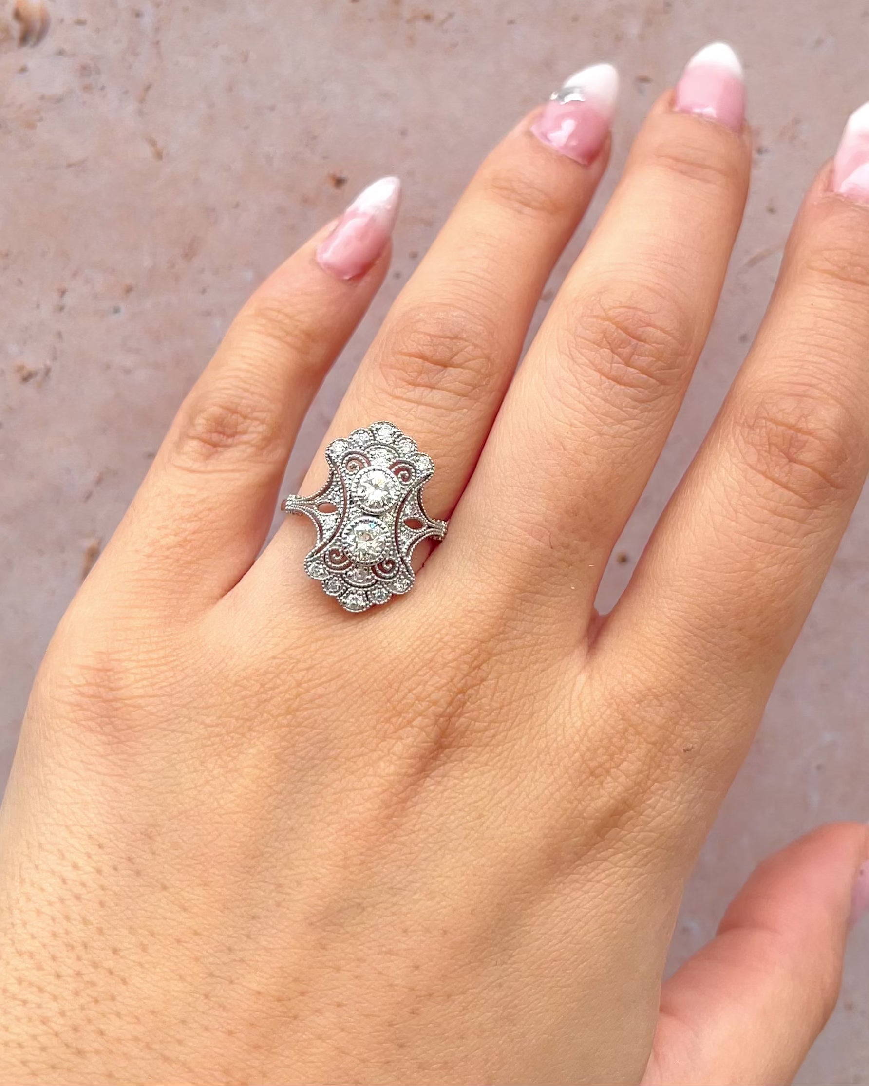 Bague Style Art-Déco Diamants 0.84 carat "Paola"
