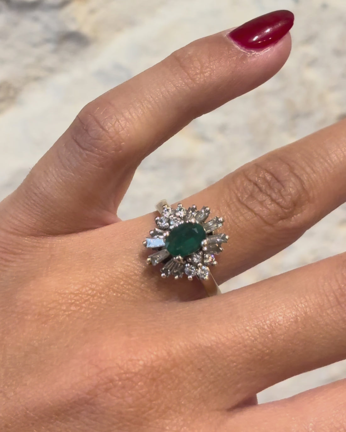 Bague Marguerite Émeraude &amp; Diamants 1.14 carat &quot;Gaïa&quot;