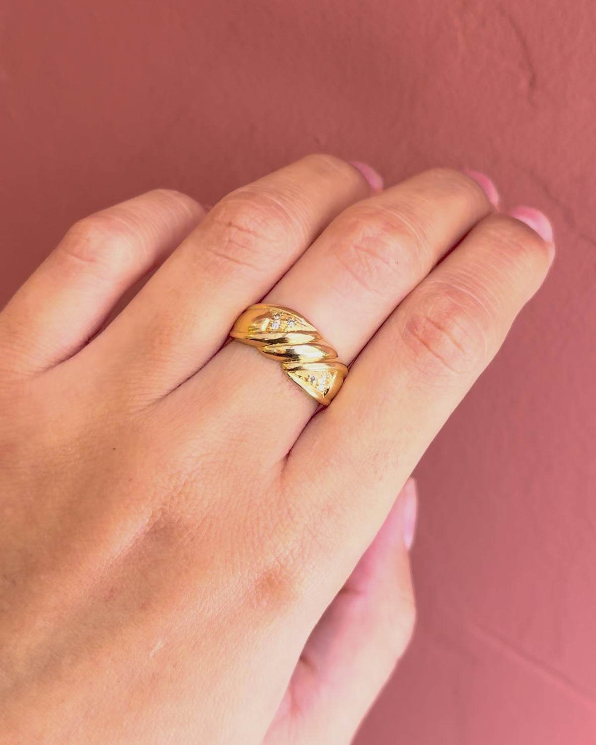 4.17g Diamond Braided Bangle Ring "Emma"