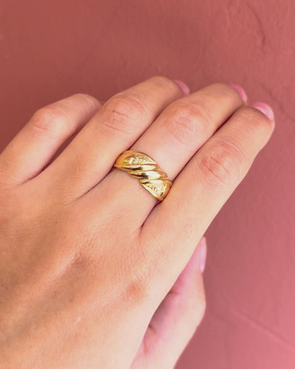 4.17g Diamond Braided Bangle Ring "Emma"