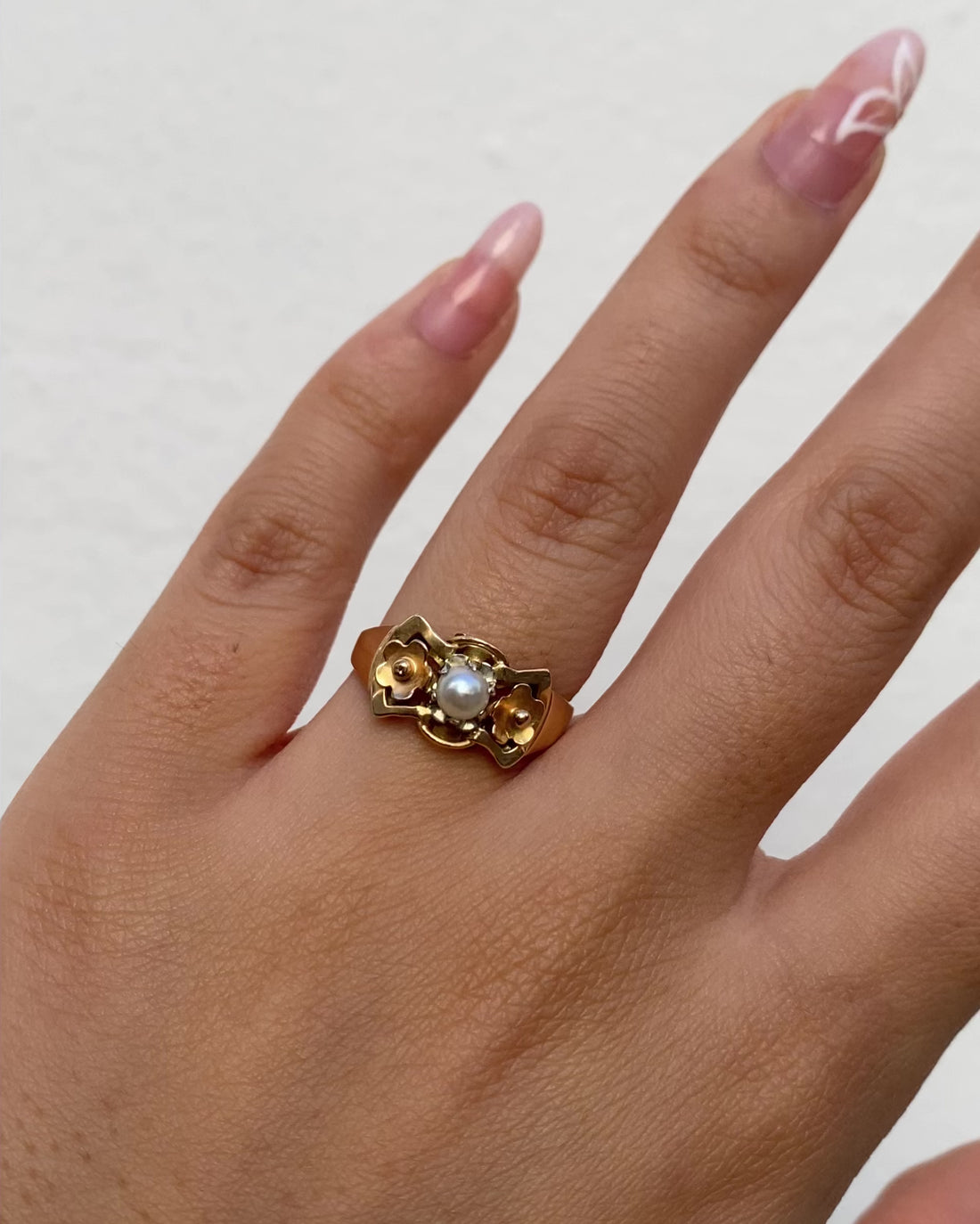 Bague Tank perle &quot;Irene&quot;