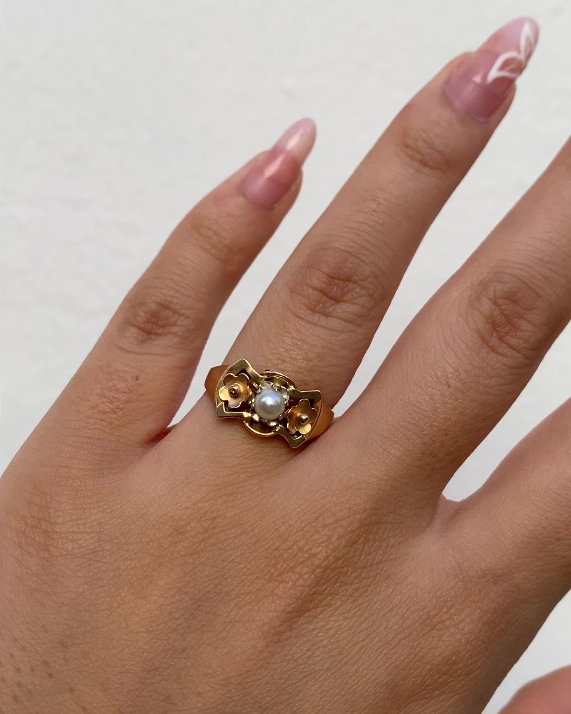 Bague Tank perle &quot;Irene&quot;