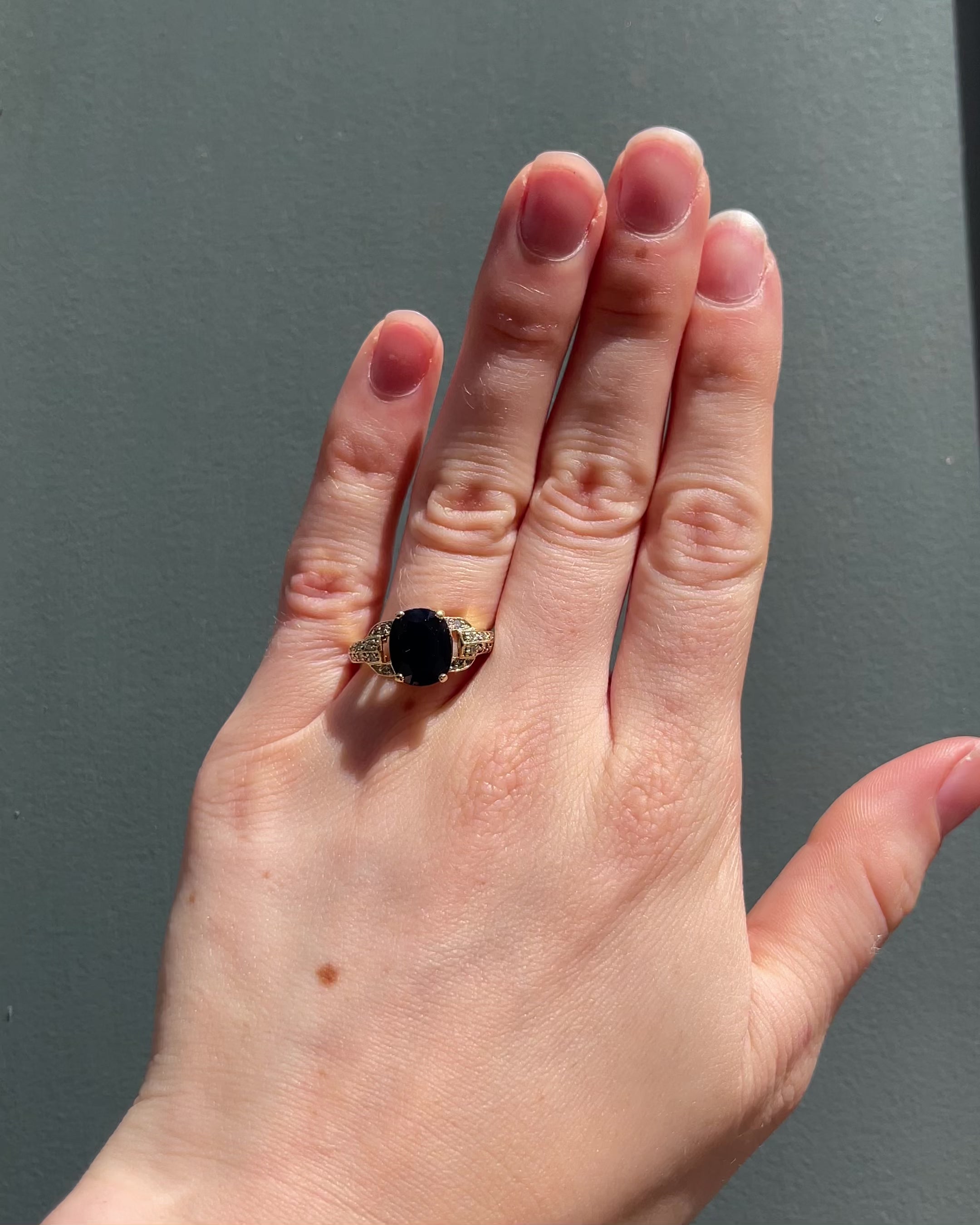 Bague Trilogie Saphir 3.60 Carats &amp; Diamants "Olympe"