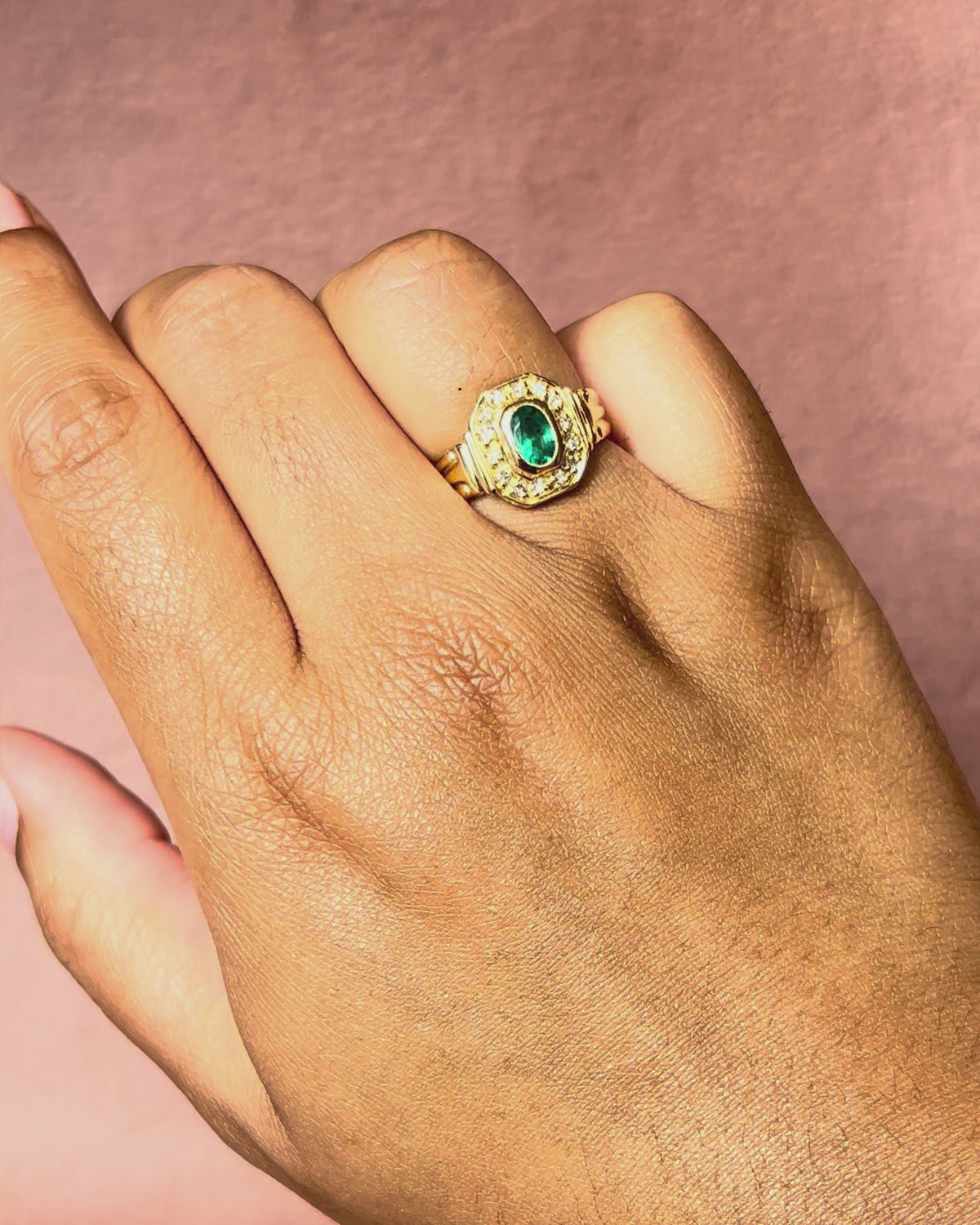 Bague Art-Déco Émeraude &amp; Diamants "Eden"