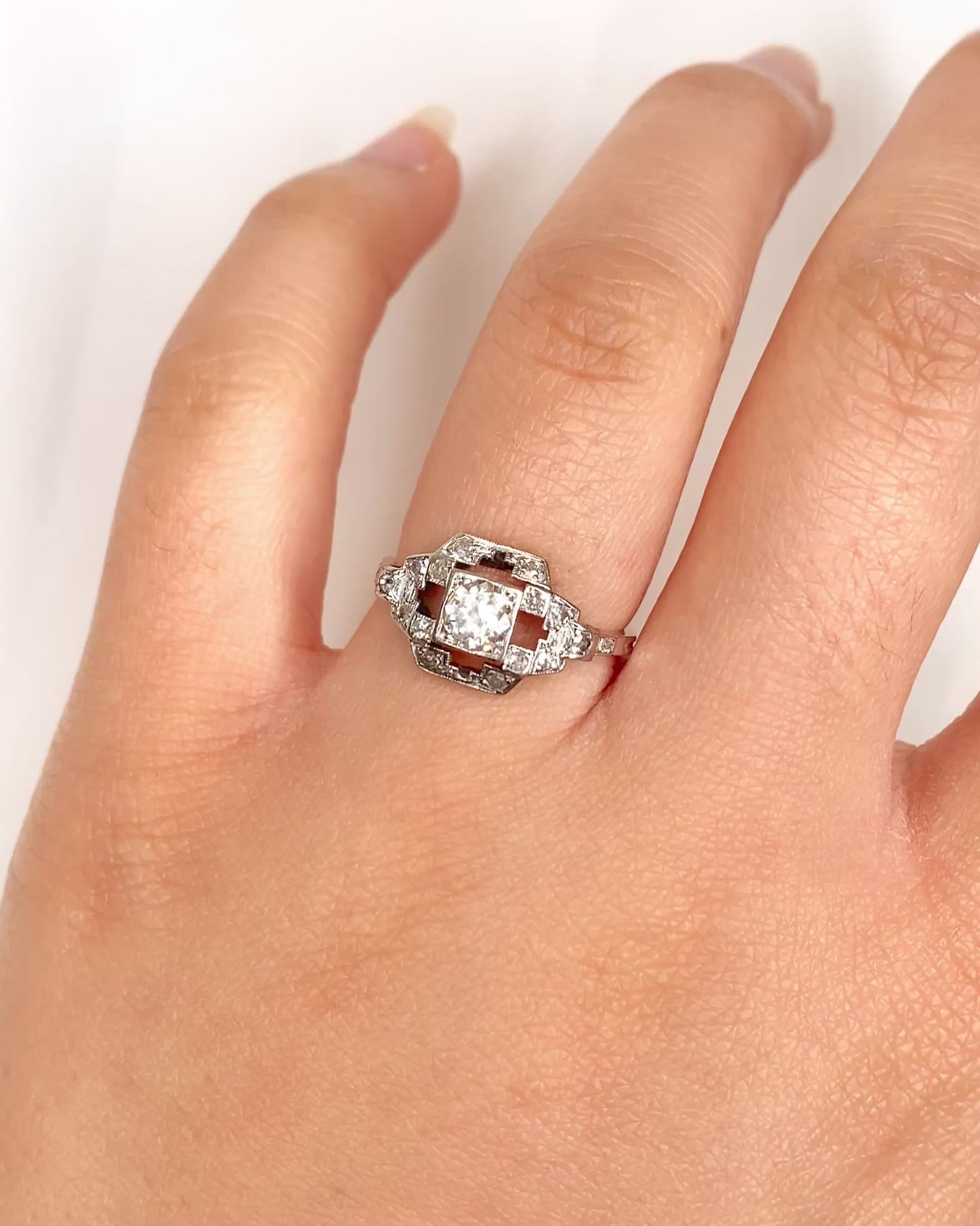 Anillo Art Déco Diamantes 0,47 quilates "Eliane"