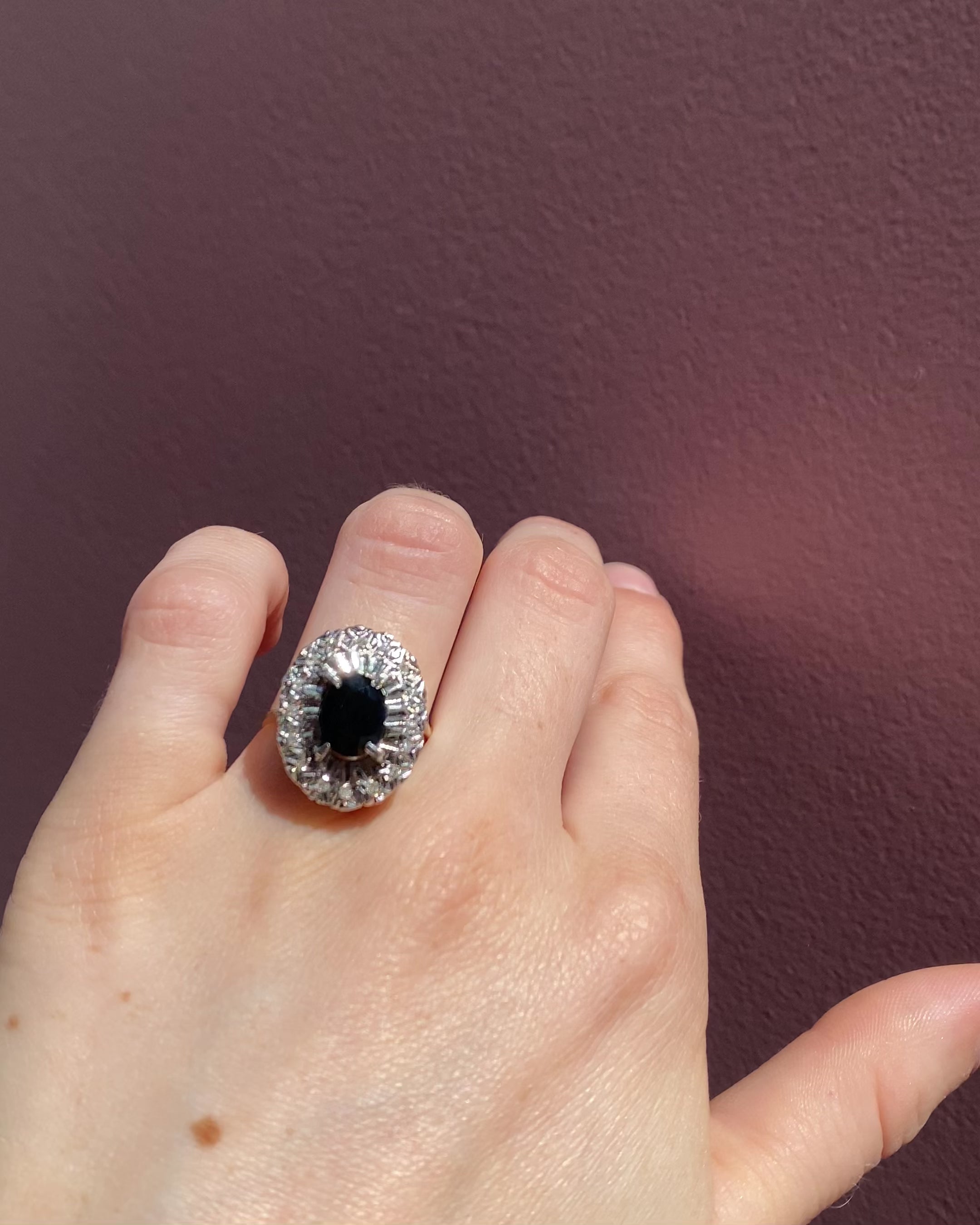 Bague Marguerite Saphir 2.30 carats &amp; Diamants "Séraphie"