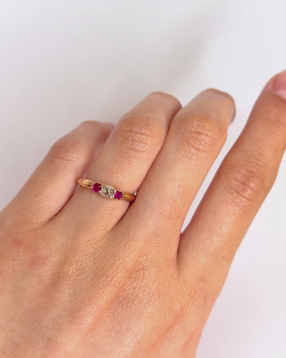 Bague Trilogie Diamant &amp; Rubis "Christa"