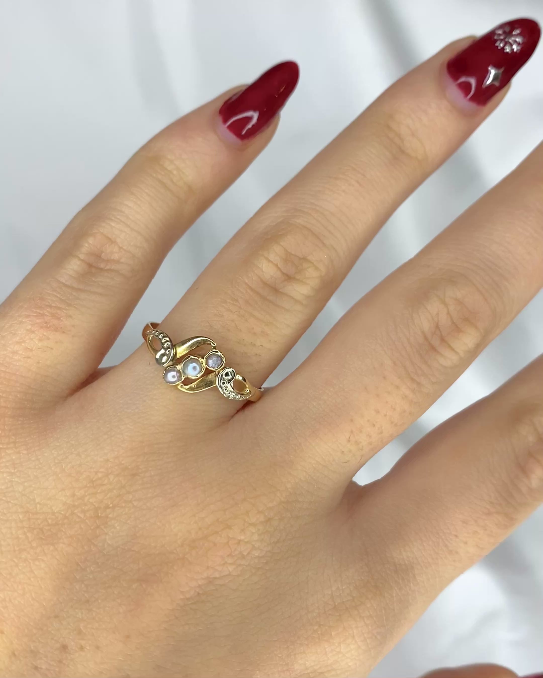 Bague Tourbillon Art Nouveau Perles "Mélissande"