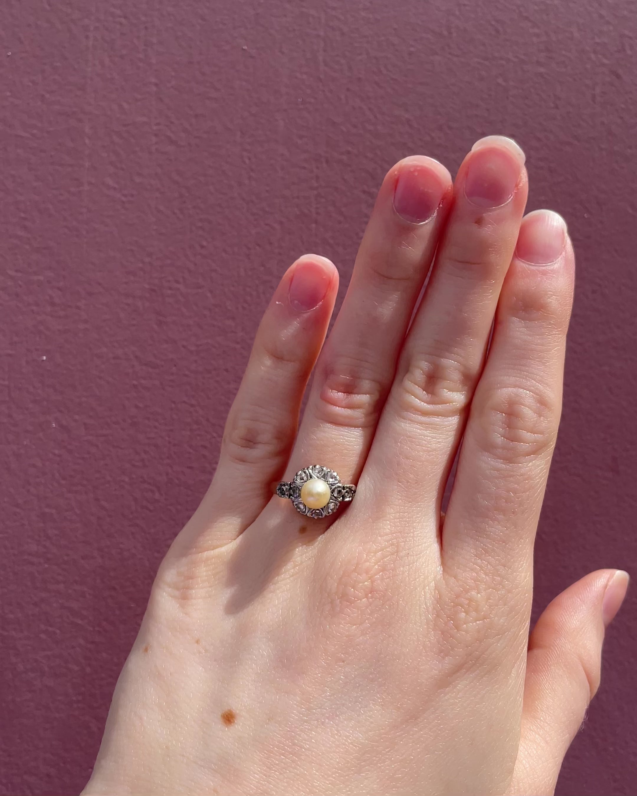 Bague Marguerite Perle &amp; Diamants &quot;Isaé&quot;