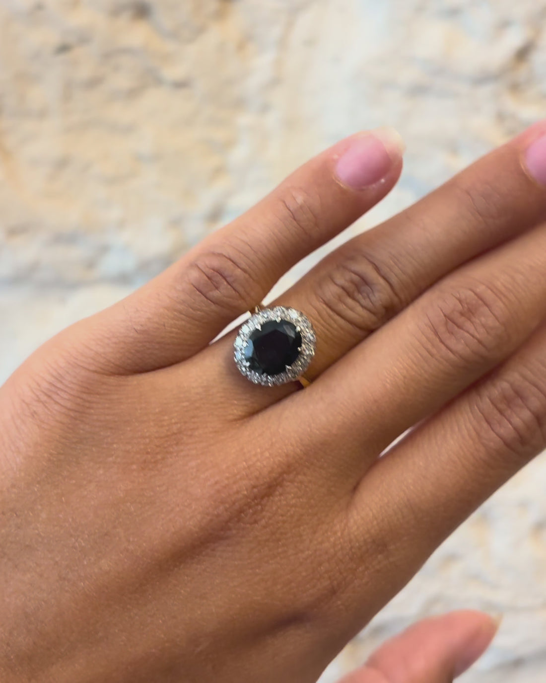 Bague Marguerite Saphir 3.20 carats &amp; Diamants &quot;Maia&quot;