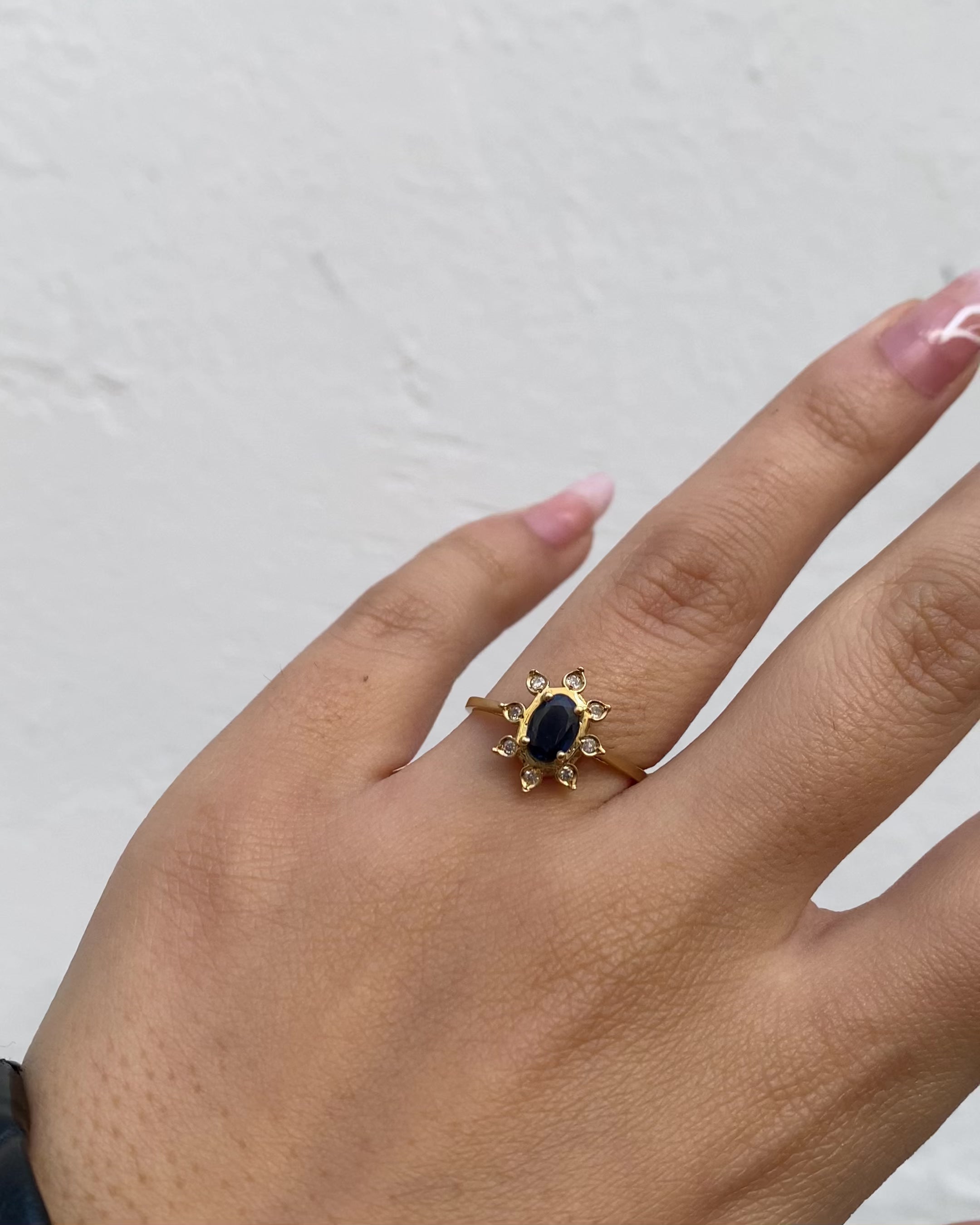 Bague Marguerite Saphir &amp; Diamants "Virginie"