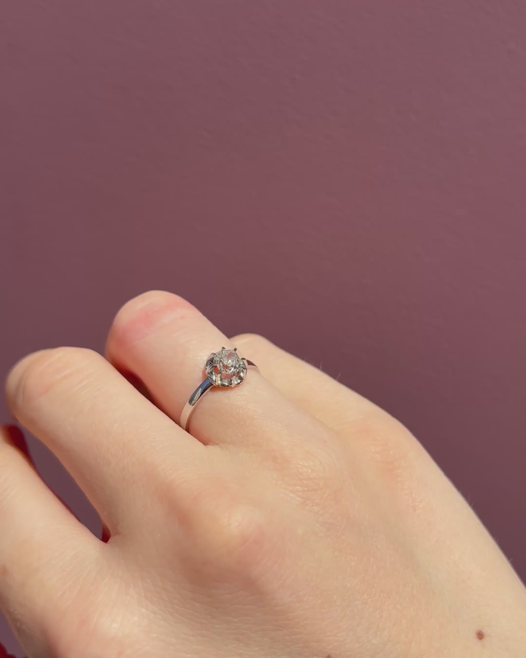 Bague Art-Déco Diamant 0.80 carat &quot;Angelina&quot;