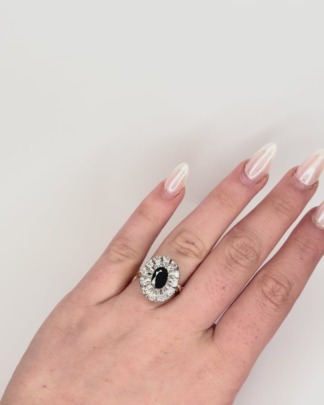 Bague Marguerite Saphir 1.60 carat &amp; Diamants 0.60 carat "Luna"