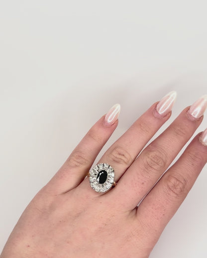 Bague Marguerite Saphir 1.60 carat &amp; Diamants 0.60 carat "Luna"