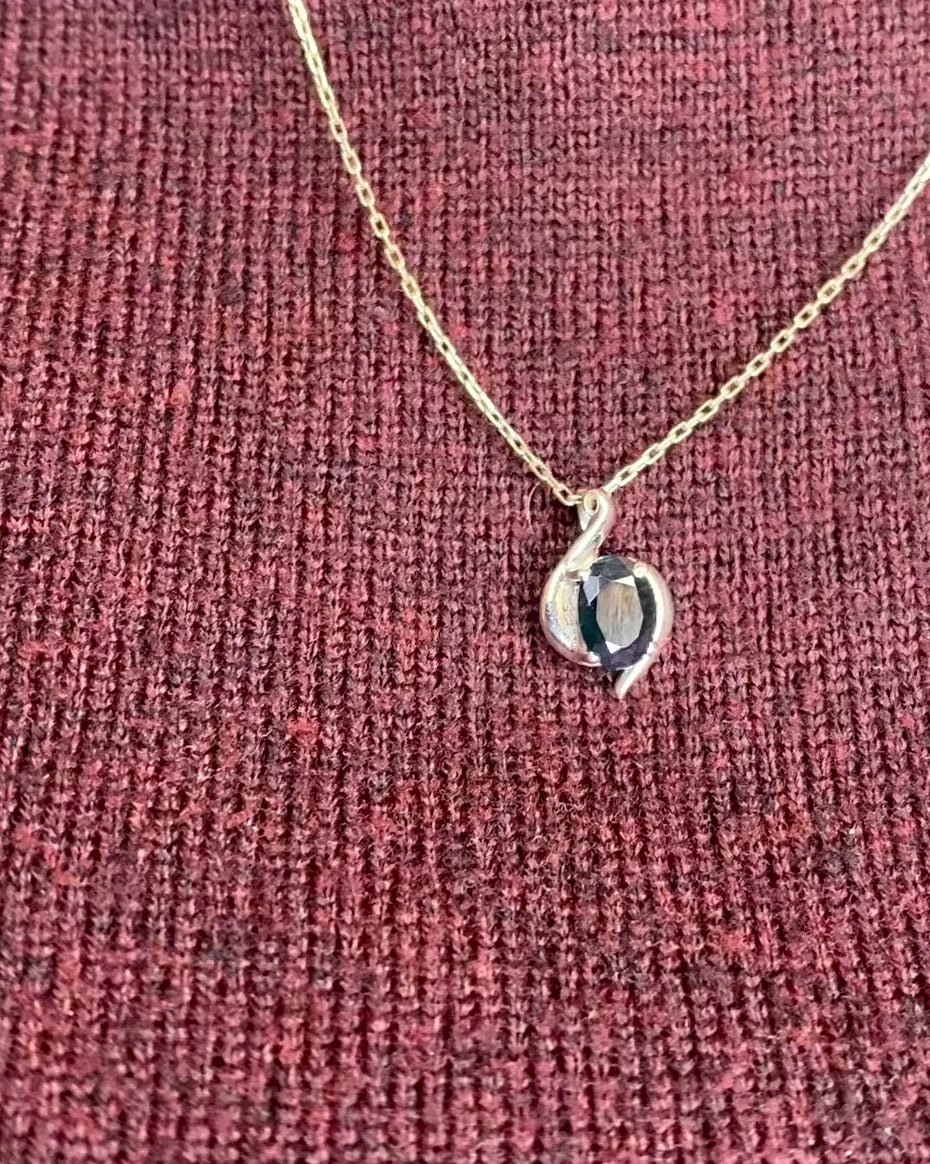 Pendentif Saphir 1 carat "Justine"