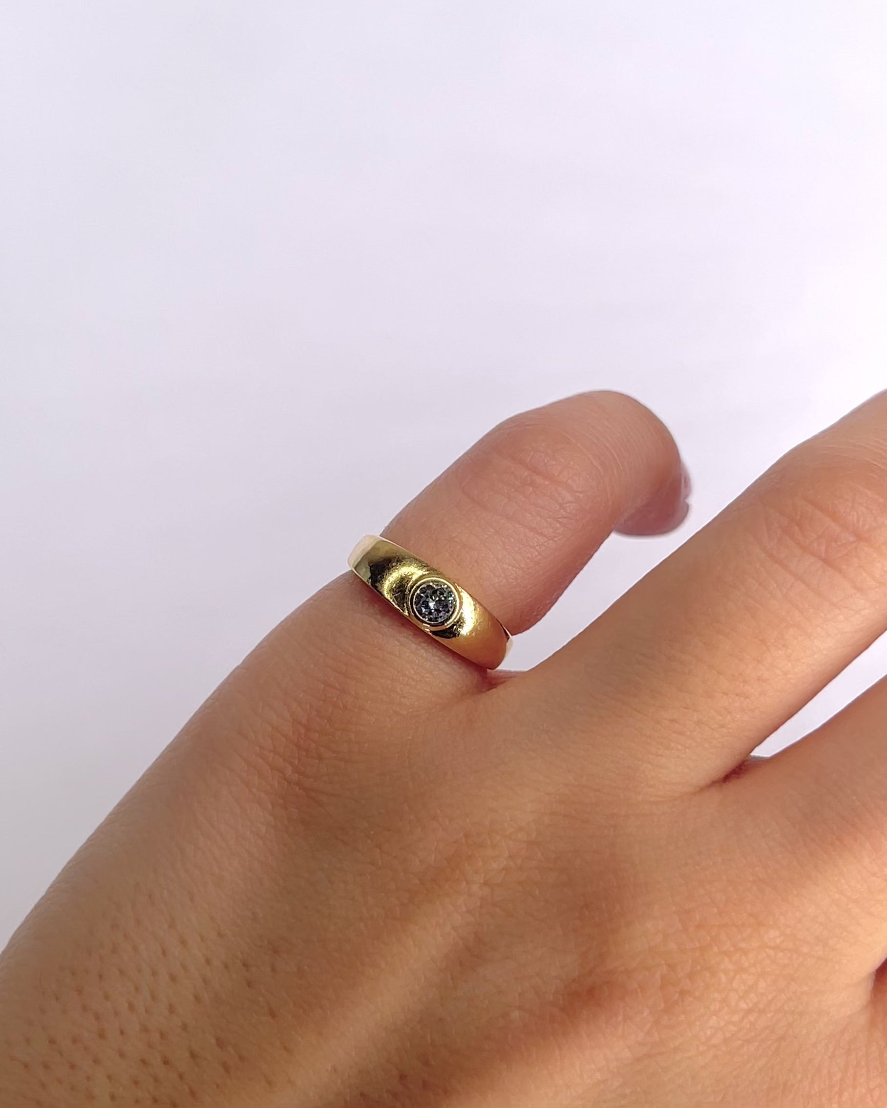 Bague Jonc Diamant 0.15 carat &amp; Or 2,84g "Selma"