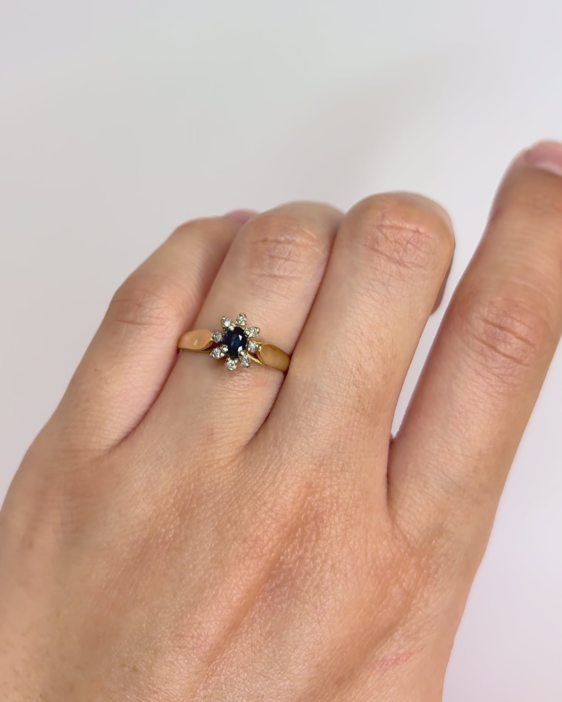 Bague Marguerite Saphir &amp; Diamants "Véronica"