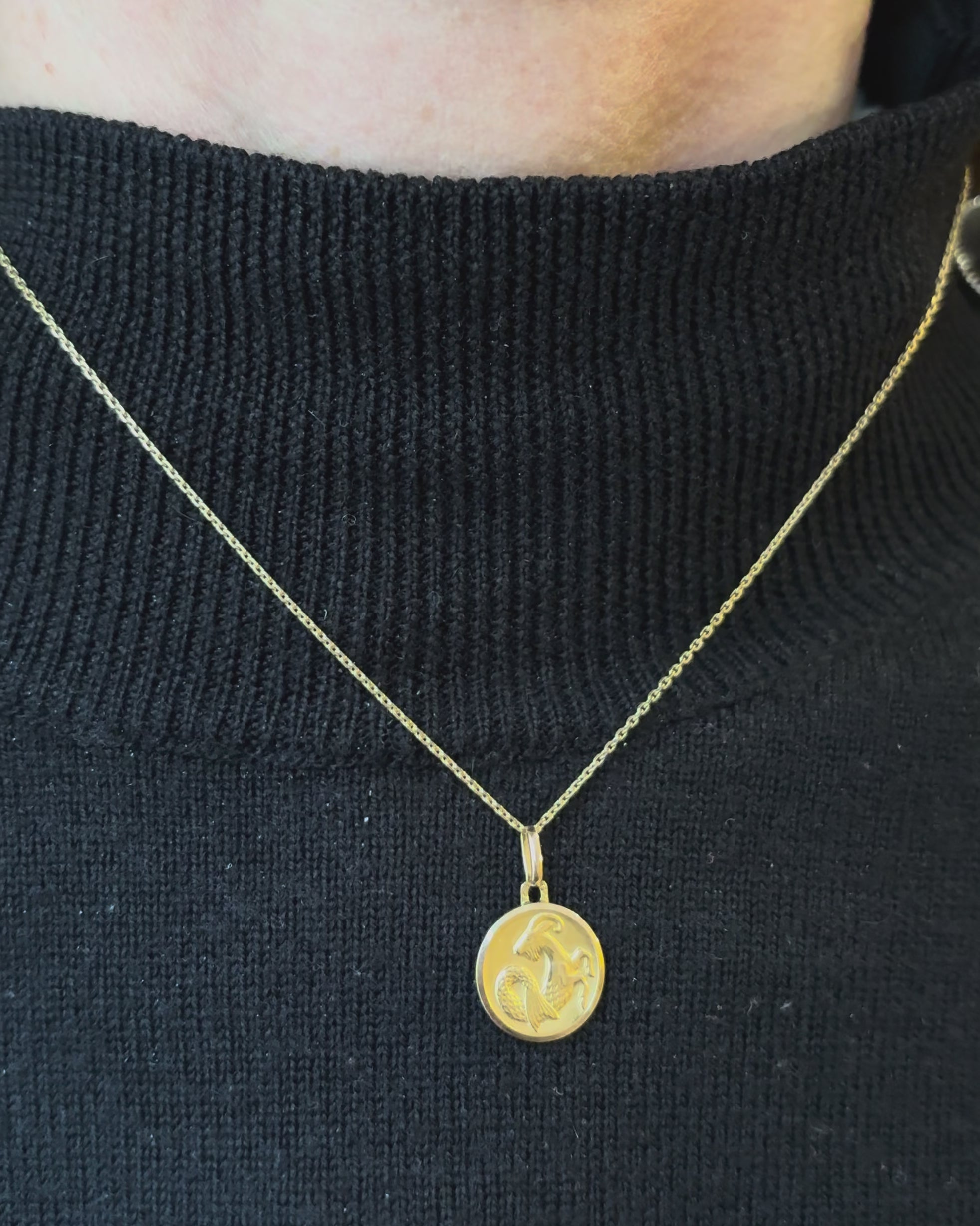 Médaillon Astro Capricorne Or jaune 18 carats &quot;Kimy&quot;