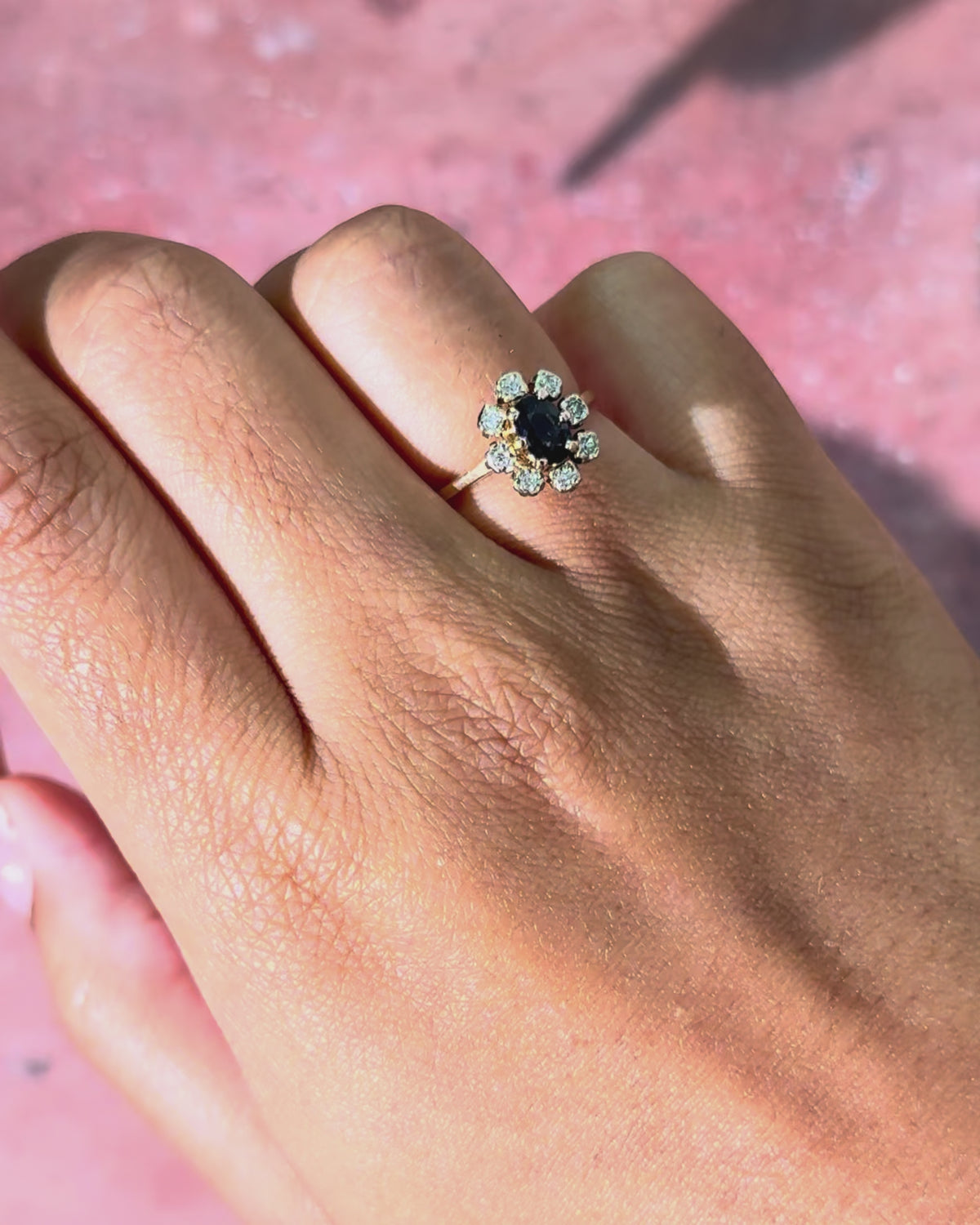 Bague Marguerite Saphir &amp; Diamants "Pierette"