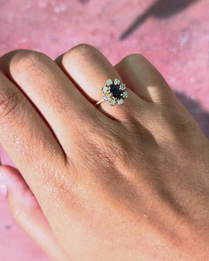 Bague Marguerite Saphir &amp; Diamants "Pierette"