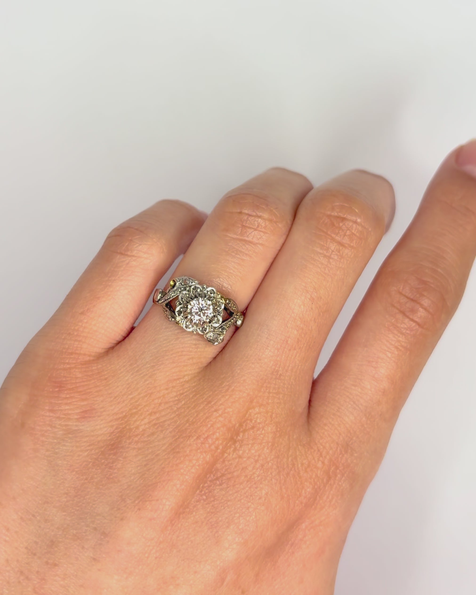 Bague Art Déco Diamants 0.37 carat "Apolline"