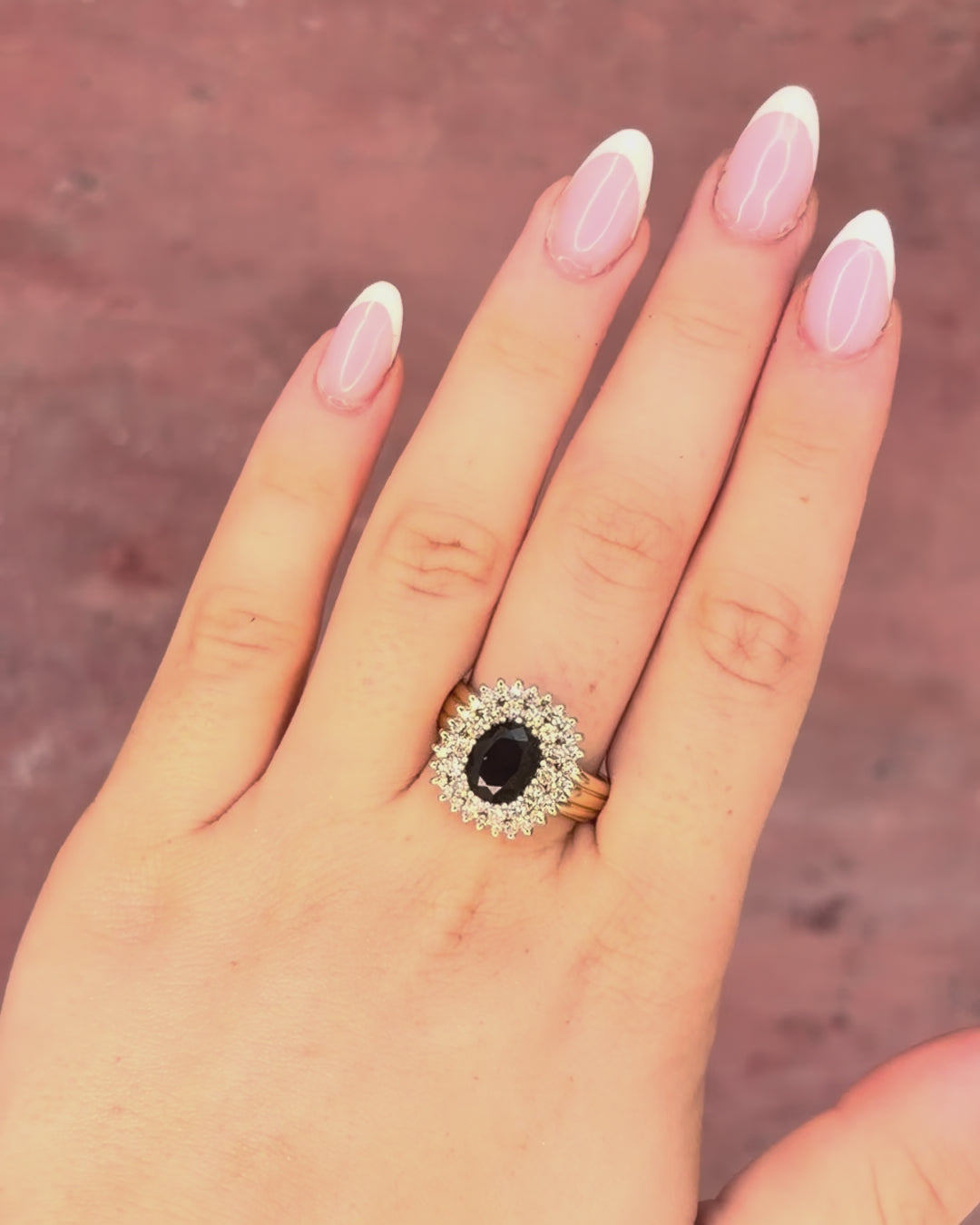 Bague Marguerite Saphir 3.10 carats &amp; Diamants 0.84 carat 7.92g "Josepha"