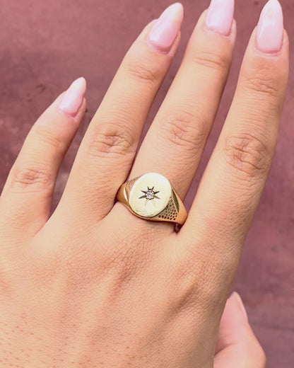 Anillo chevalier de diamantes «Jéremie»