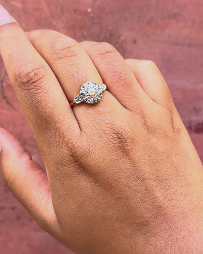 Bague Art-Déco Perle &amp; Diamants "Nael"