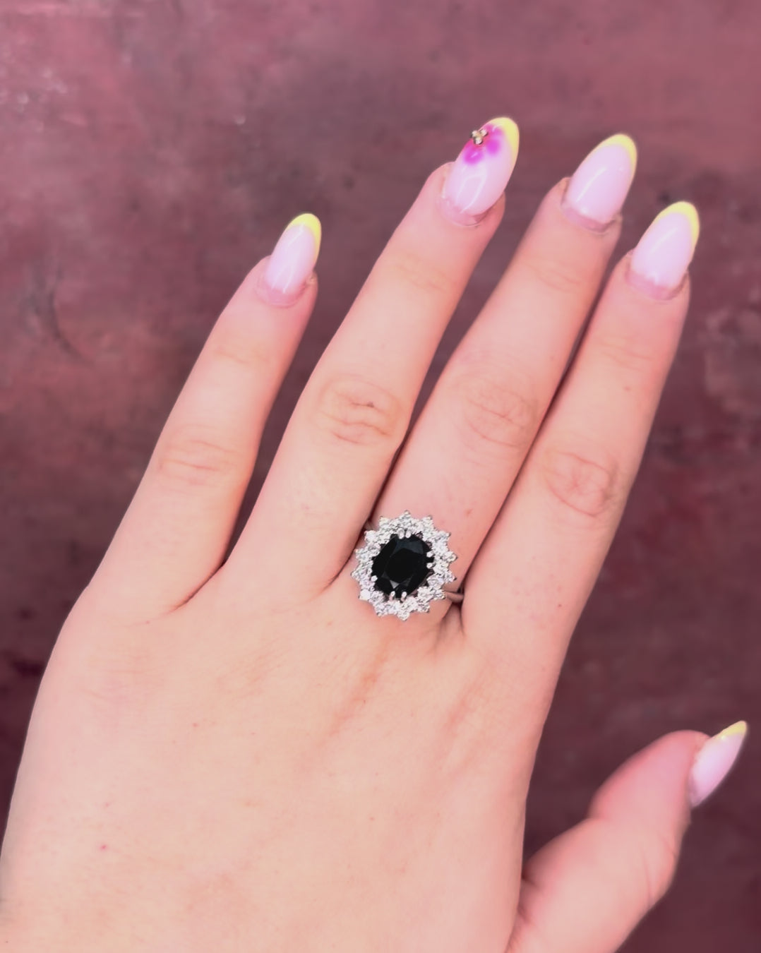 Sapphire Daisy Ring 3.30 carats &amp; Diamonds 1.12 carat 5.7g "Erina"