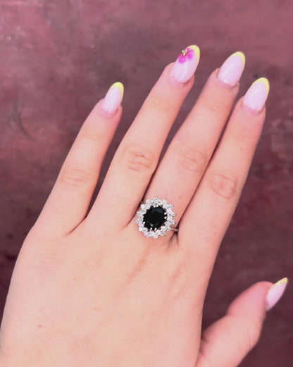 Sapphire Daisy Ring 3.30 carats &amp; Diamonds 1.12 carat 5.7g "Erina"