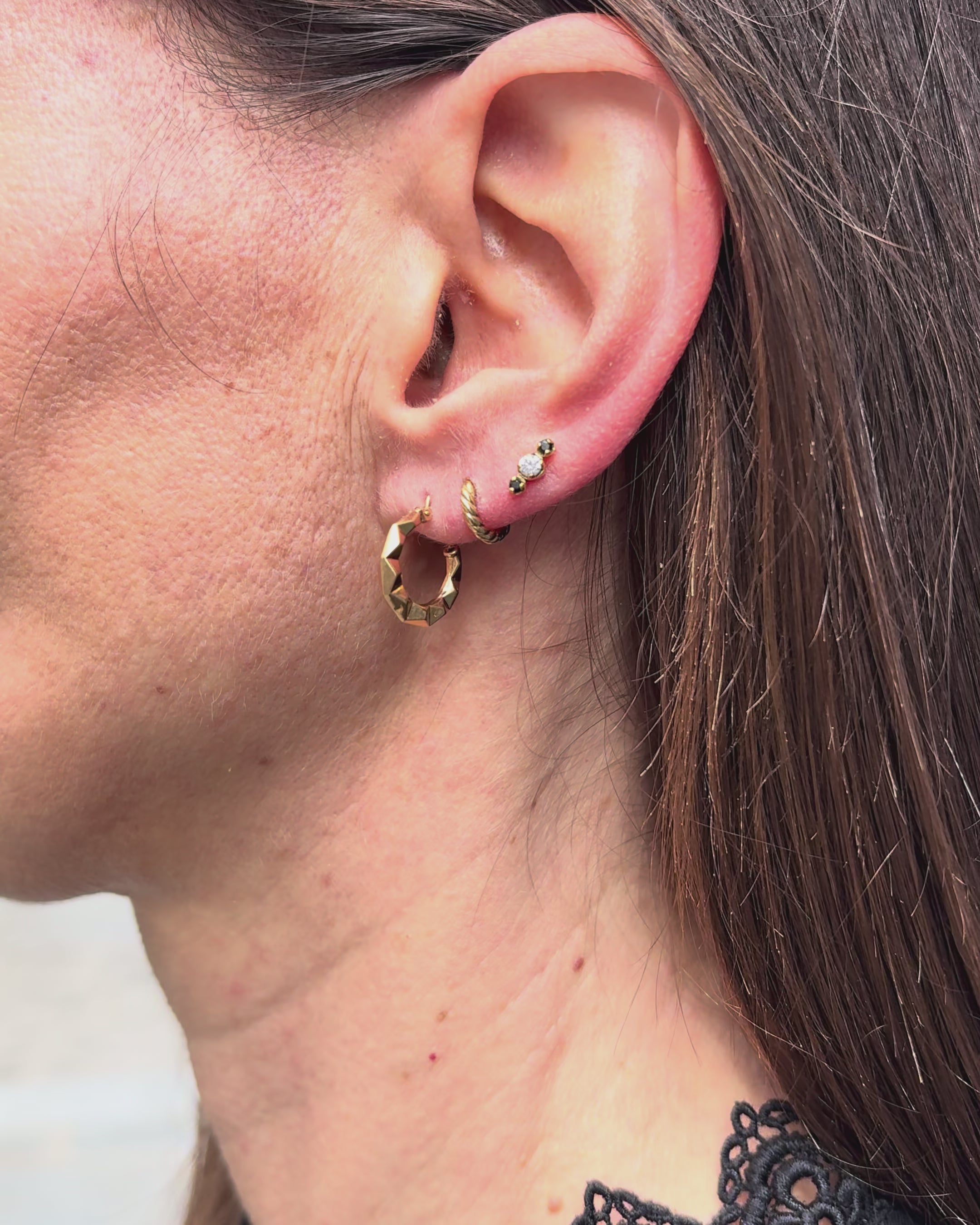 Yellow Gold Hoop Earrings "Marcelle"