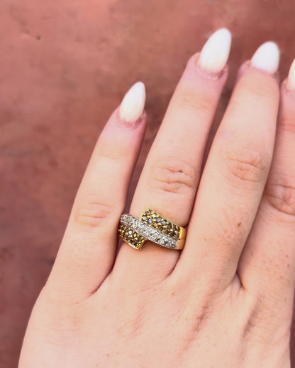 Bague Jonc Diamants Cognac 0.47 carat &amp; Or 5g "Ruth"