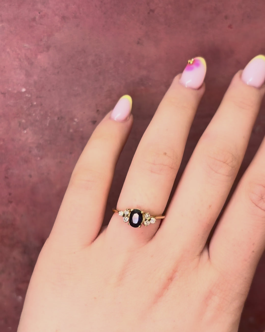 Bague Trilogie Saphir 0.94 carat &amp; Diamants "Héloise"